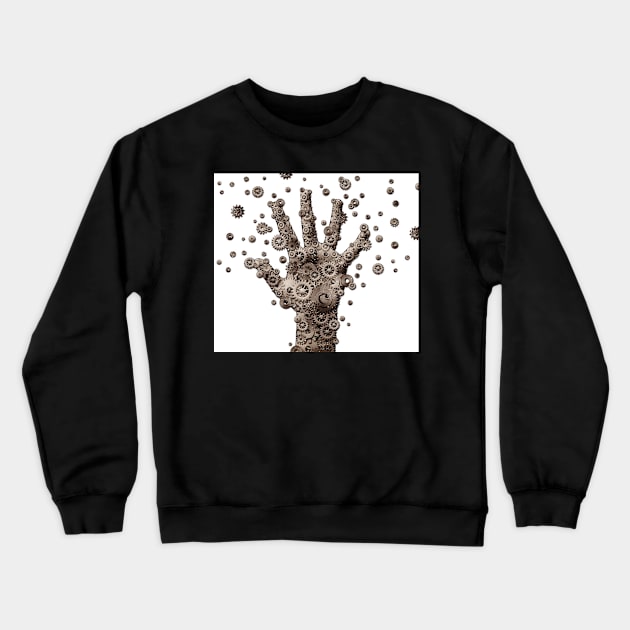 Steampunk Hand Crewneck Sweatshirt by lightidea